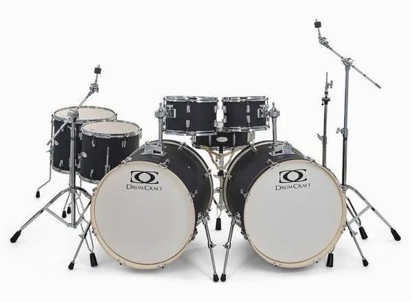 DrumCraft Series 3 Double Bass Set Black vooraanzicht