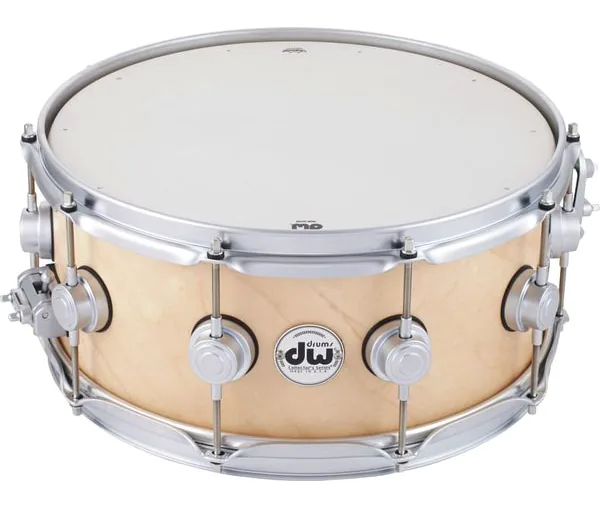 DW 14"x06" Satin Snare Natural SC vooraanzicht