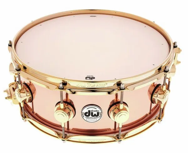 DW 14"x5,5" Copper Snare vooraanzicht