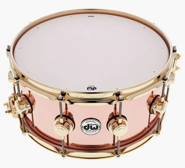 DW 14"x6,5" Copper Snare vooraanzicht
