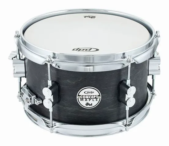 DW PDP 10"x06" Black Wax Snare vooraanzicht