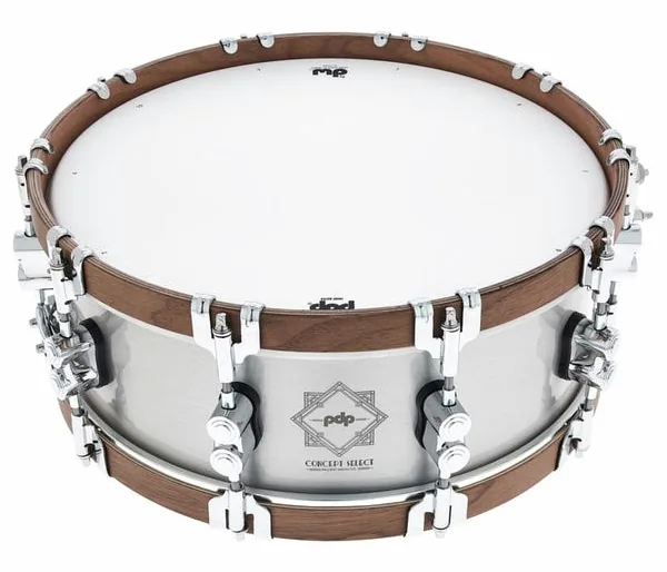DW PDP 14"x5" Concept Alu Snare vooraanzicht