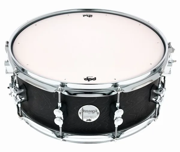 DW PDP 14"x5,5" Black Wax Snare vooraanzicht