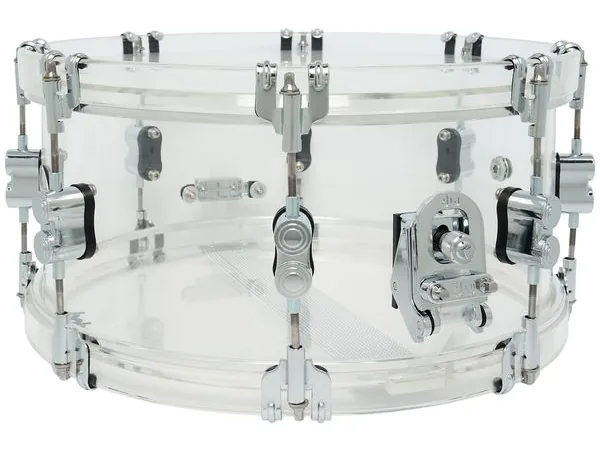 DW PDP 14"x6.5" SN Clear Acrylic detail 2