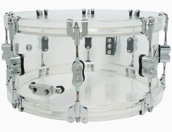 DW PDP 14"x6.5" SN Clear Acrylic detail 3