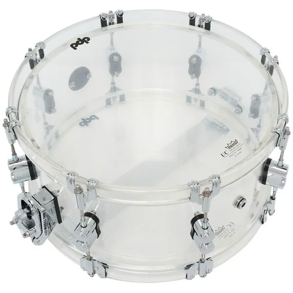 DW PDP 14"x6.5" SN Clear Acrylic detail 4