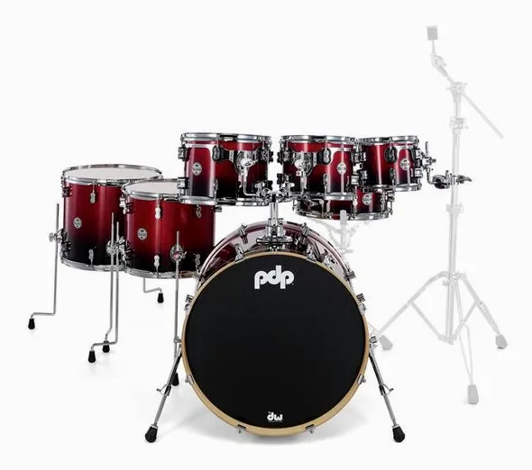 DW PDP CM7 Red to Black detail 2