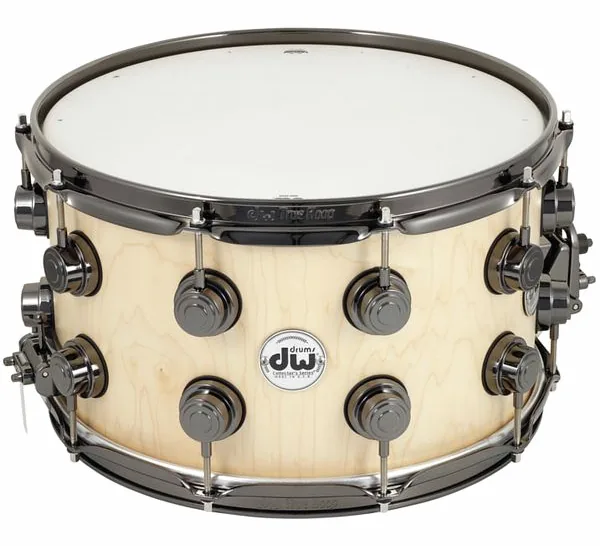 DW Satin Oil 14"x08" Snare BN vooraanzicht