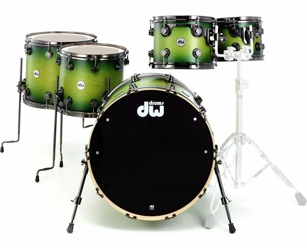 DW Satin Specialty Green Burst detail 2