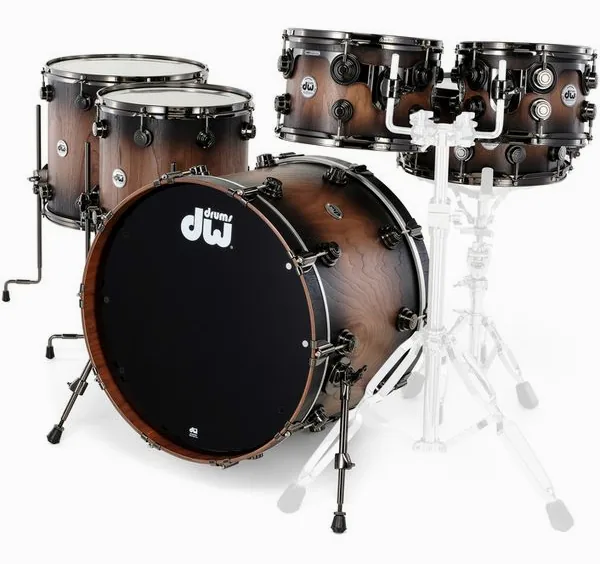 DW Walnut Satin Ebony Burst 6pcs detail 2