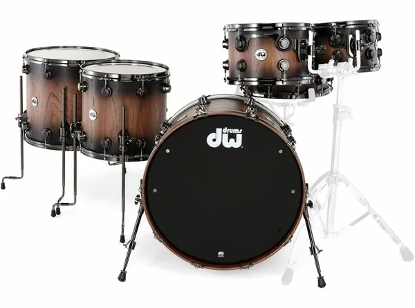 DW Walnut Satin Ebony Burst 6pcs detail 3