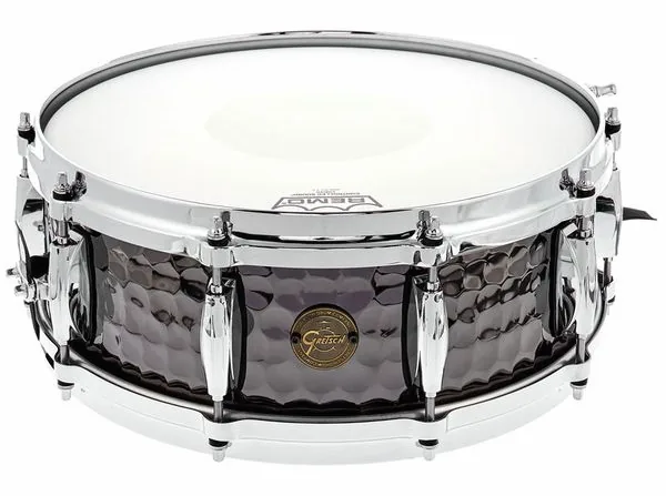 Gretsch Drums 14"x5" Black Hammered Snare vooraanzicht