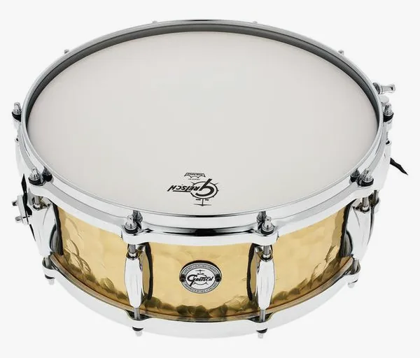 Gretsch Drums 14"x5" Hammered Brass Snare vooraanzicht