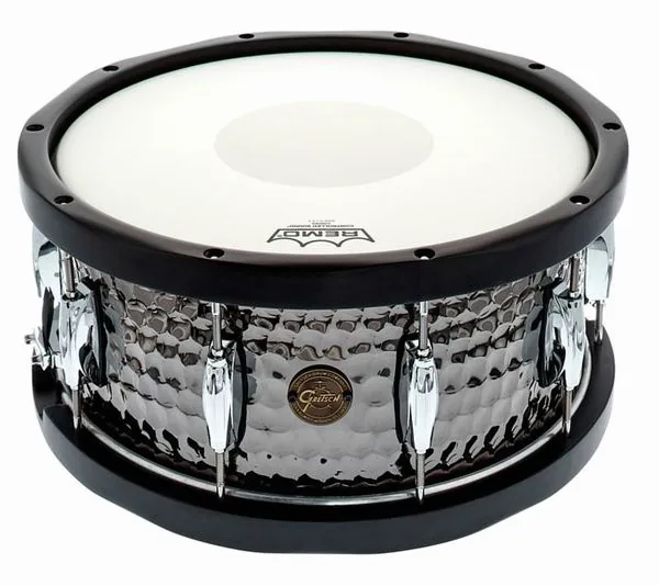 Gretsch Drums 14"x6,5" Black Hammered Sn. WH vooraanzicht