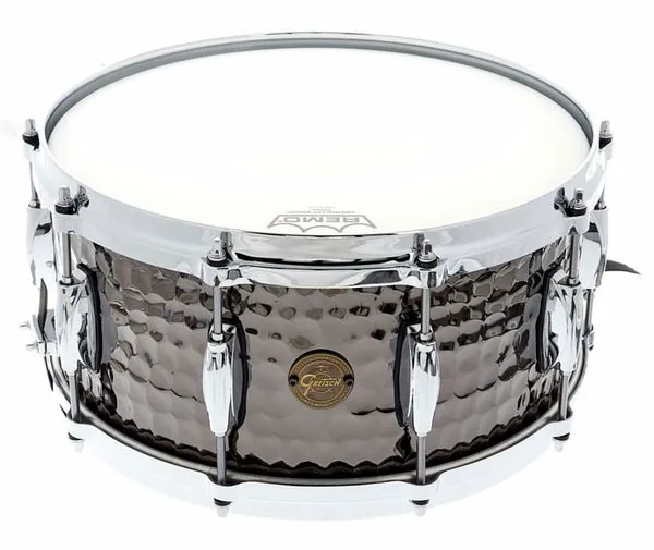 Gretsch Drums 14"x6,5" Black Hammered Snare vooraanzicht
