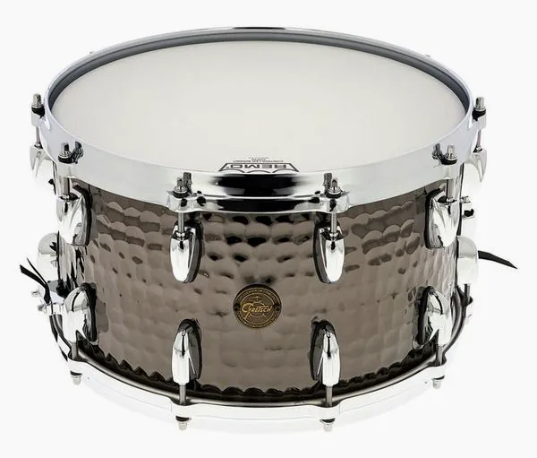 Gretsch Drums 14"x8" Black Hammered Snare vooraanzicht