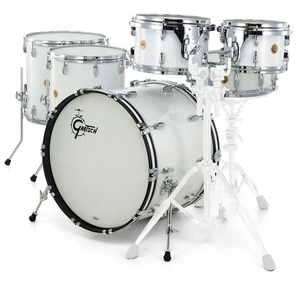 Gretsch Drums US Custom Rock Set White Glass vooraanzicht