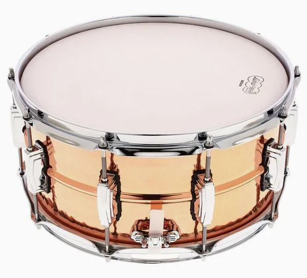 Ludwig 14"x6,5" Hammered Copper Phon. detail 3