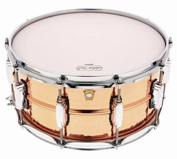 Ludwig 14"x6,5" Hammered Copper Phon. vooraanzicht