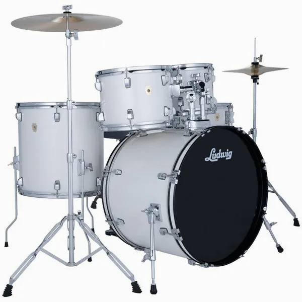 Ludwig Accent Drive 5pc Snow Dust vooraanzicht