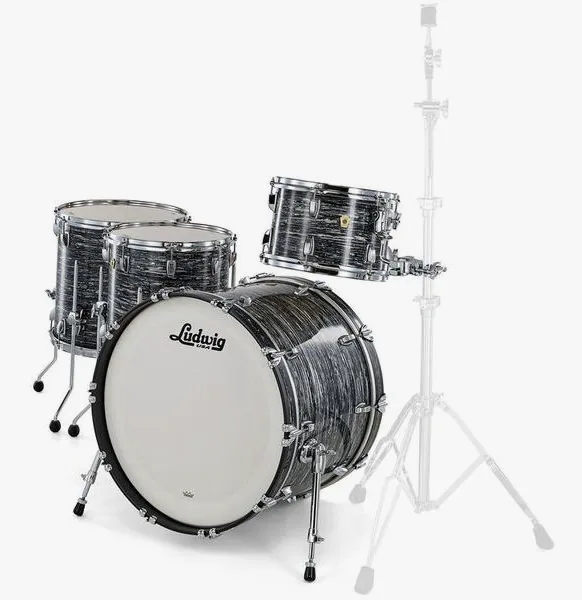 Ludwig Classic Maple 4pcs V. Black Oy vooraanzicht