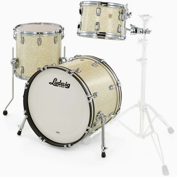 Ludwig Classic Maple Downbeat V.White vooraanzicht
