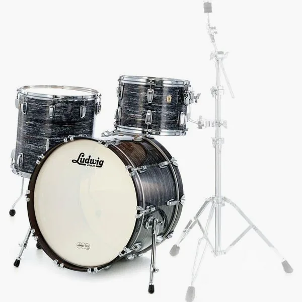Ludwig Classic Maple Rock Black Oy. vooraanzicht