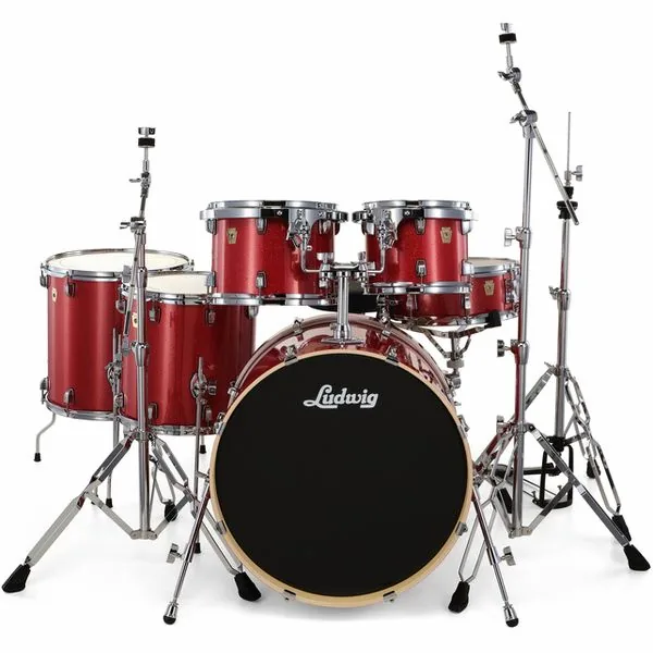 Ludwig Evolution 22" 6pc Crimson Spkl detail 3
