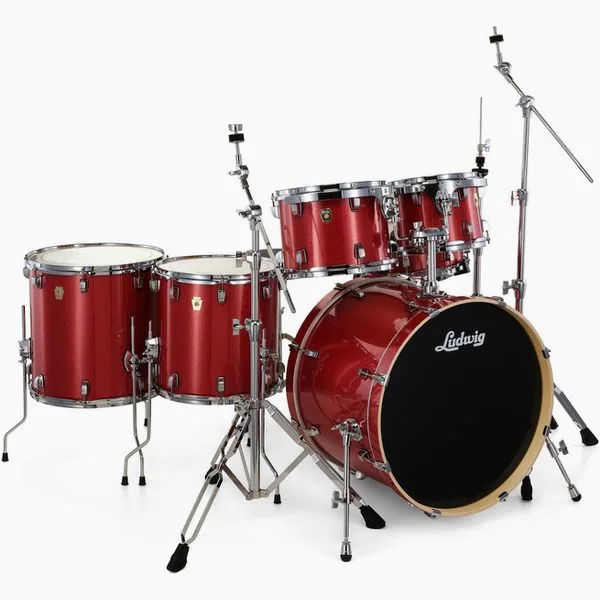 Ludwig Evolution 22" 6pc Crimson Spkl detail 4