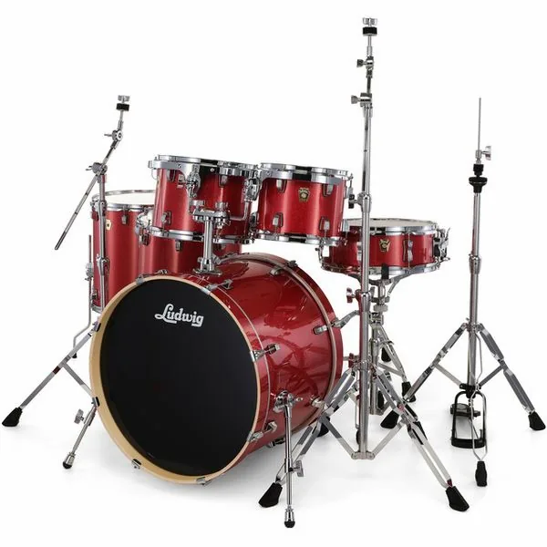 Ludwig Evolution 22" 6pc Crimson Spkl vooraanzicht