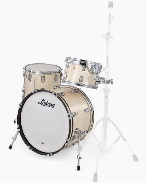 Ludwig Legacy Mahog. Downb. V.White detail 2