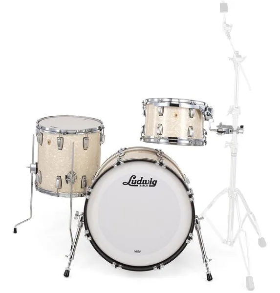 Ludwig Legacy Mahog. Downb. V.White detail 3