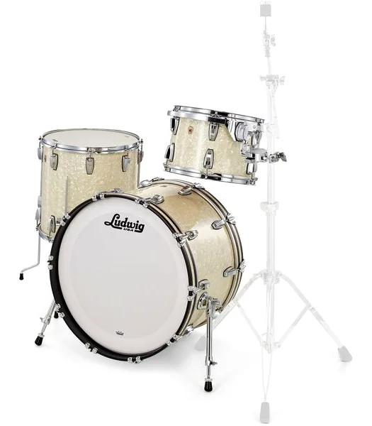 Ludwig Legacy Mahogany Fab V.White vooraanzicht