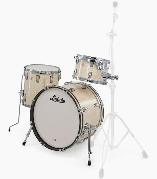 Ludwig Legacy Maple Downbeat V.White vooraanzicht