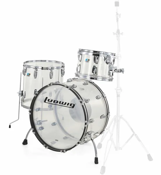 Ludwig Vistalite FAB Set Clear detail 2