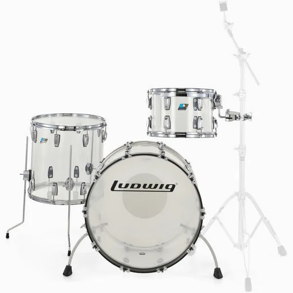 Ludwig Vistalite FAB Set Clear detail 3