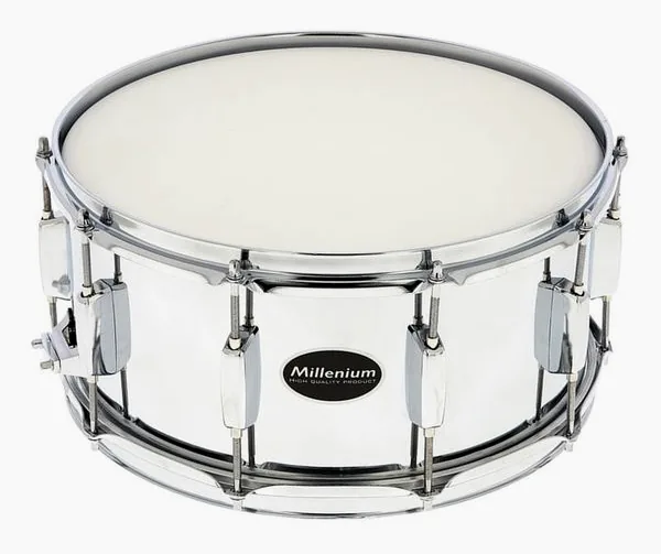 Millenium 14"x6,5" Power Steel Snare vooraanzicht