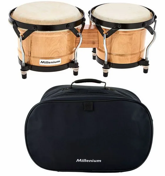 Millenium Bongo Set Natural + Gigbag vooraanzicht