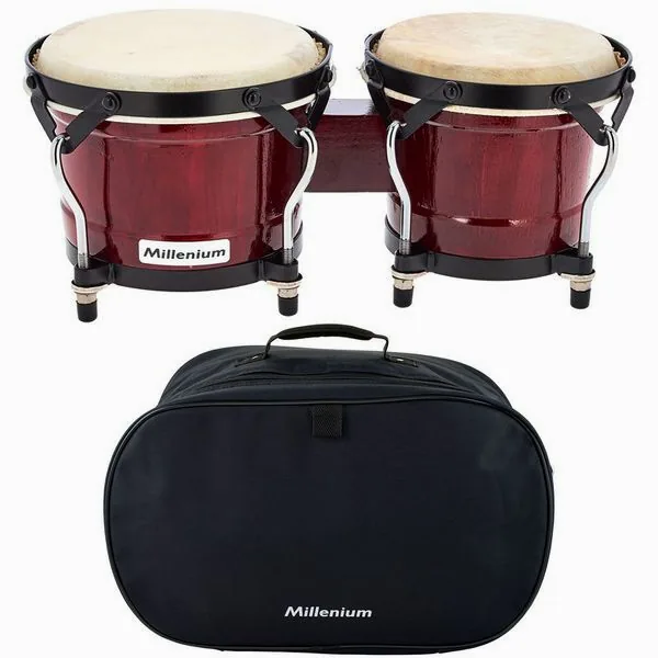Millenium HB 202HWR Bongo Set + Gig Bag vooraanzicht