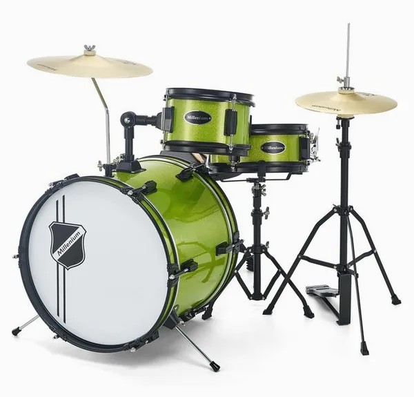 Millenium Youngster Drum Set Green vooraanzicht