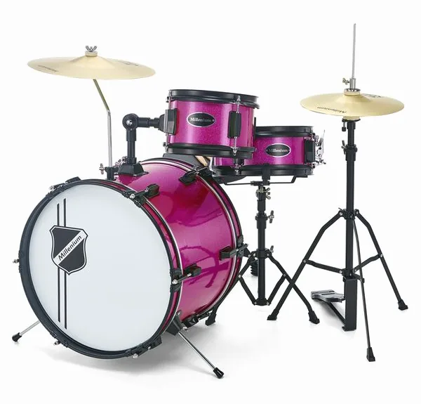 Millenium Youngster Drum Set Pink Spkl vooraanzicht
