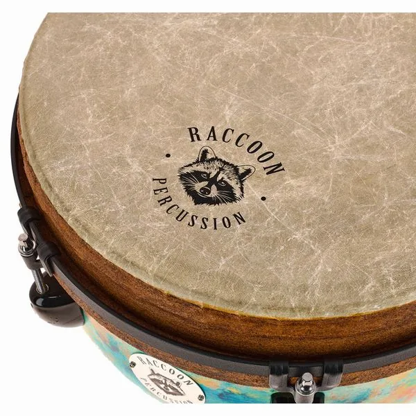 Raccoon 12" Jumbo Djembe - Turquoise detail 5
