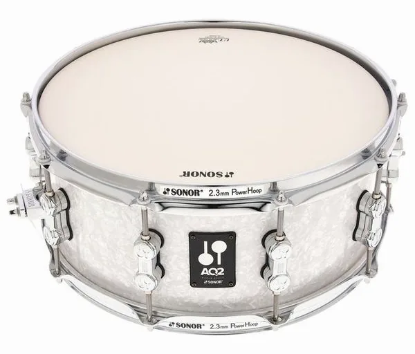 Sonor 14"x06" AQ2 Snare Drum WHP vooraanzicht