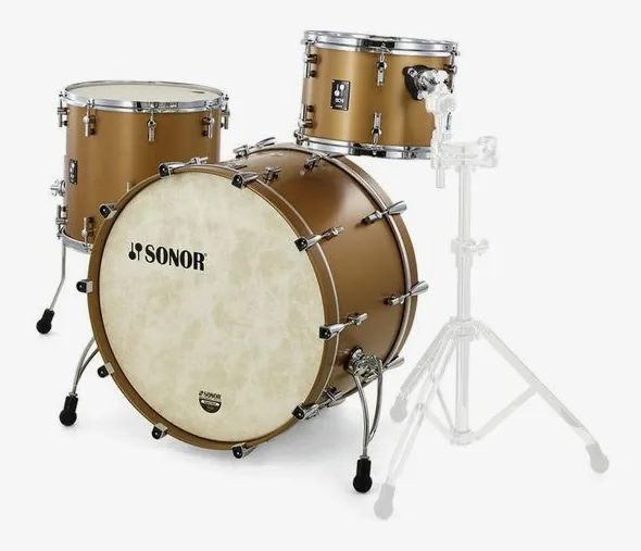 Sonor SQ1 Rock GT Satin Gold Metal. vooraanzicht