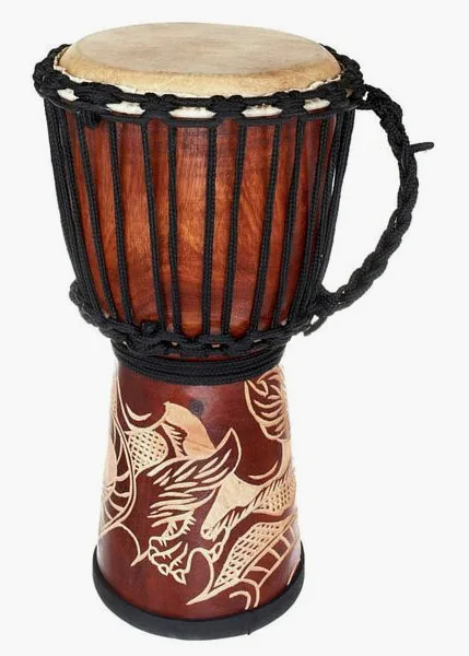 Terre Djembe Carved Dragon 40cm detail 2