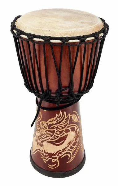 Terre Djembe Carved Dragon 50cm detail 2