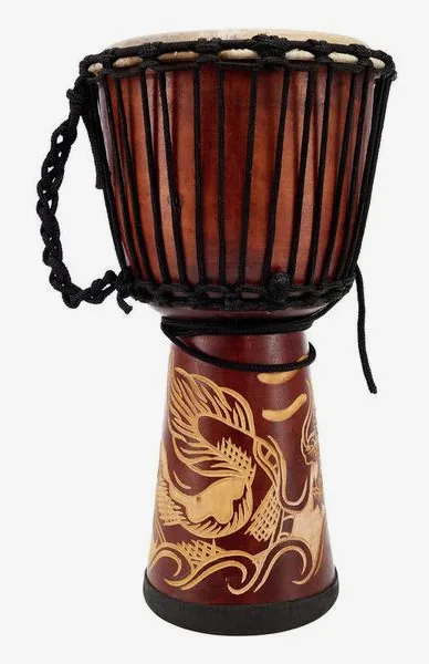 Terre Djembe Carved Dragon 50cm detail 3