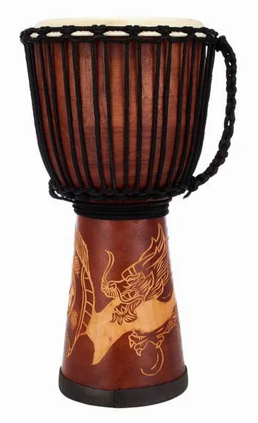 Terre Djembe Carved Dragon 60cm detail 3
