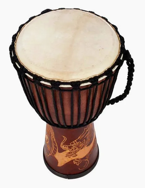 Terre Djembe Carved Dragon 60cm detail 4